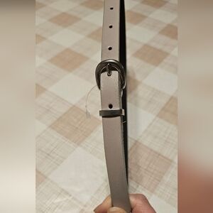 J.Crew Stylish Gray Leather Belt,Small